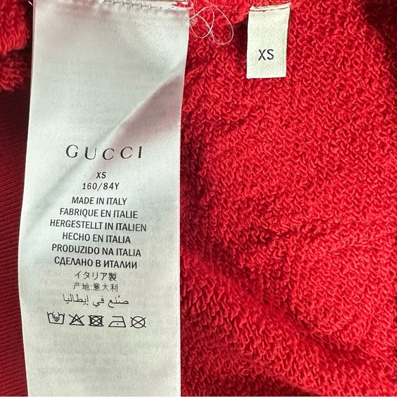 🚩steal authentic Gucci Red Logo Sweatshirt with Green & Yellow Graphic - Picture 4 of 5